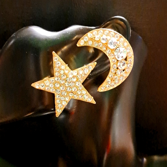 Vintage Star and Moon Earrings - Picture 1 of 9
